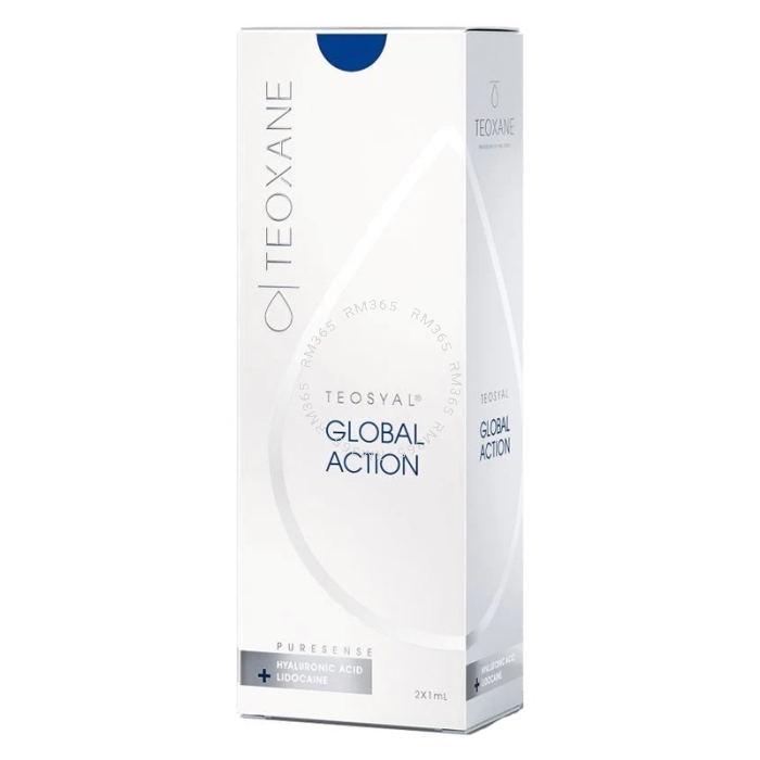 Teosyal Puresense Global Action is a long lasting hyaluronic acid based filler designed to treat facial wrinkles. Teosyal Puresense Global Action is recommended to treat moderate wrinkles, cutaneous depressions, mild or moderate nasolabial folds, as well 