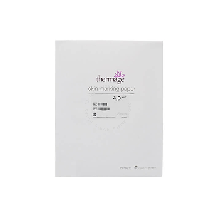 Thermage Skin Marking Paper 4.0cm²  has grid markings that is used on the eyelid to outline treatment zones for the Thermage CPT system. 