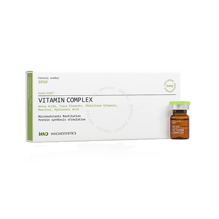 INNO-TDS Vitamin Complex is a rich skin supplement that provides long-term skin nutrition, and optimises cell metabolism and function. Restores and maintains skin health and glow.